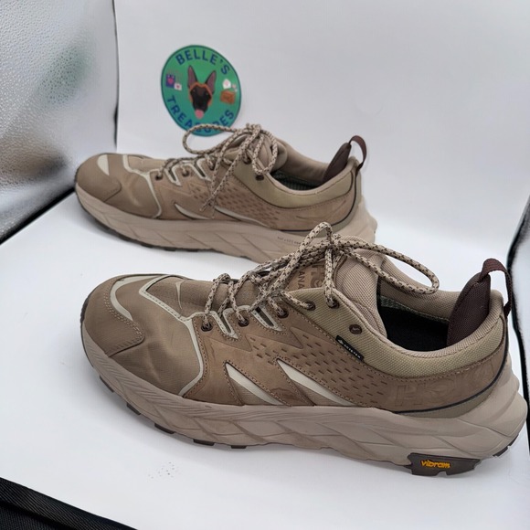 Hoka One One Anacapa Low GTX Mens Sneaker 10.5D Dune Hiking Shoes Vibram GoreTex main image 4